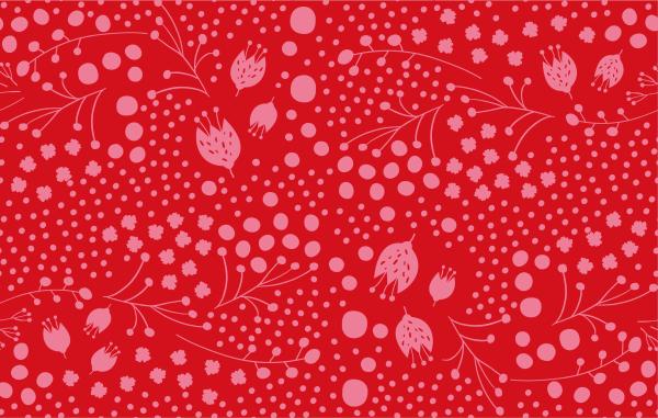 Musselin "Blaubeerstern Fräulein Tulpe" Rot
